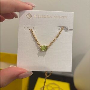 Kendra Scott Cailin Gold Pendant Necklace in Light Green Crystal